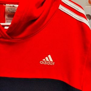 Adidas Unisex Men's or Women's Medium Size Black & Red 3 striped Hoodie/Pullover